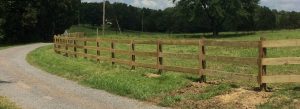 Plank style farm fencing